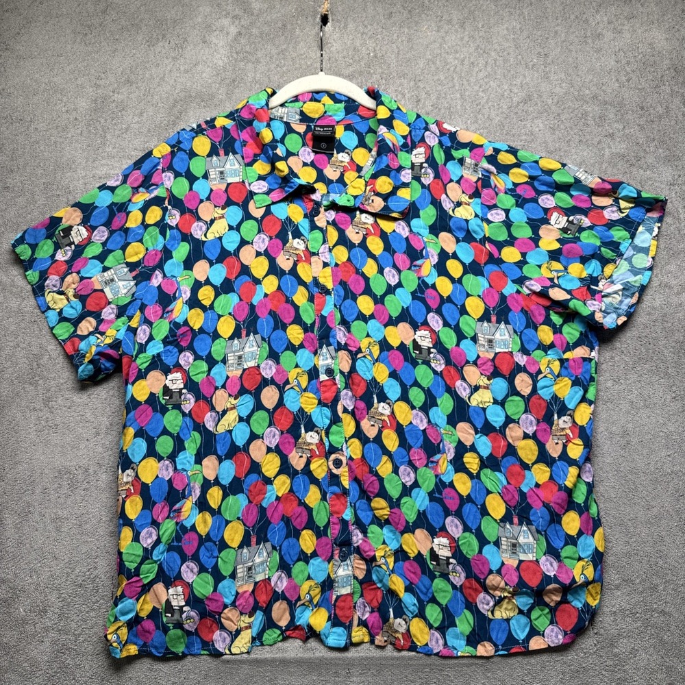 Disney Pixar Up Balloon Print‎ Her Universe Button Up Shirt Women's 3X Rayon